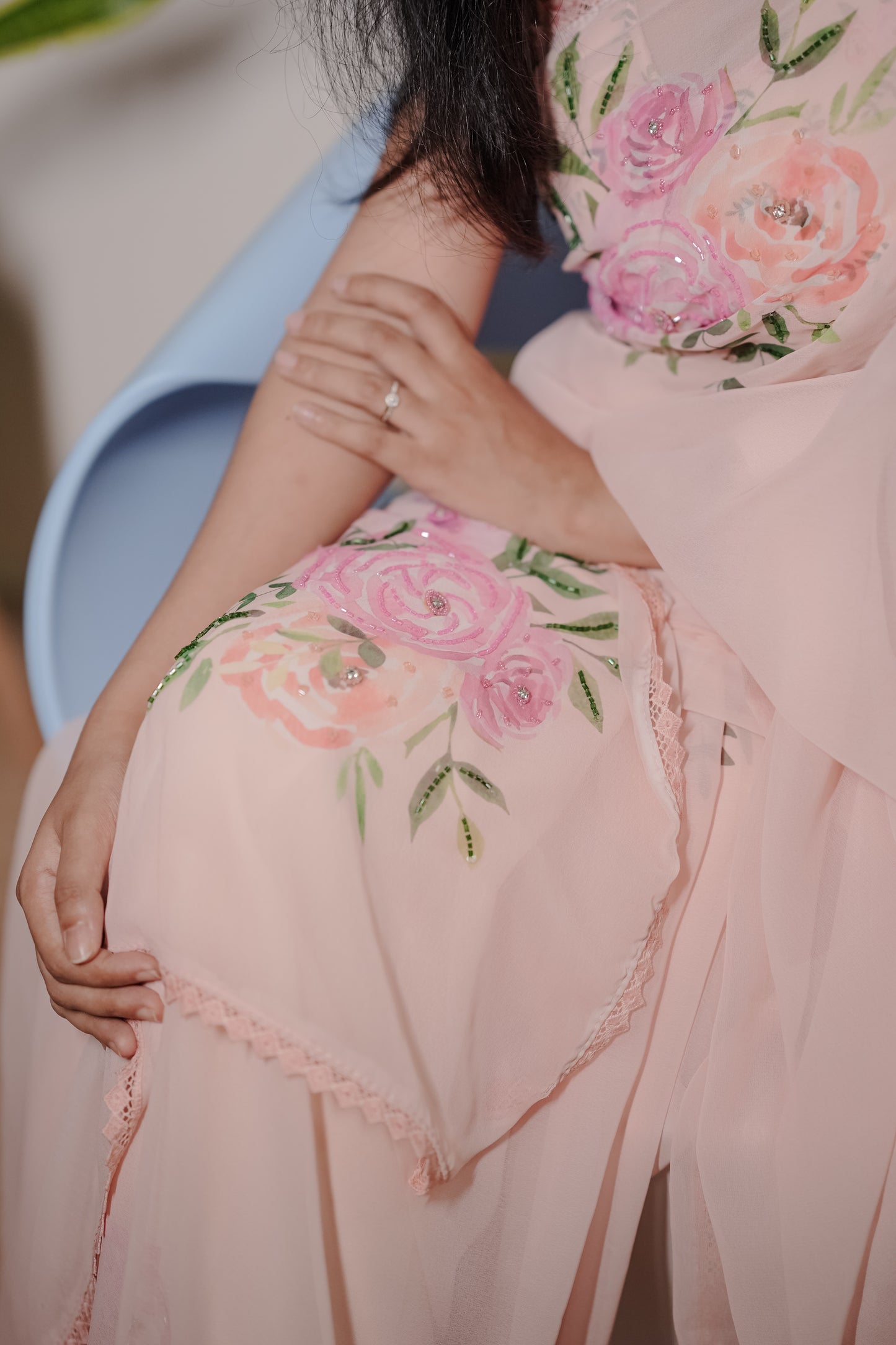 Handwork Faux Georgette saree