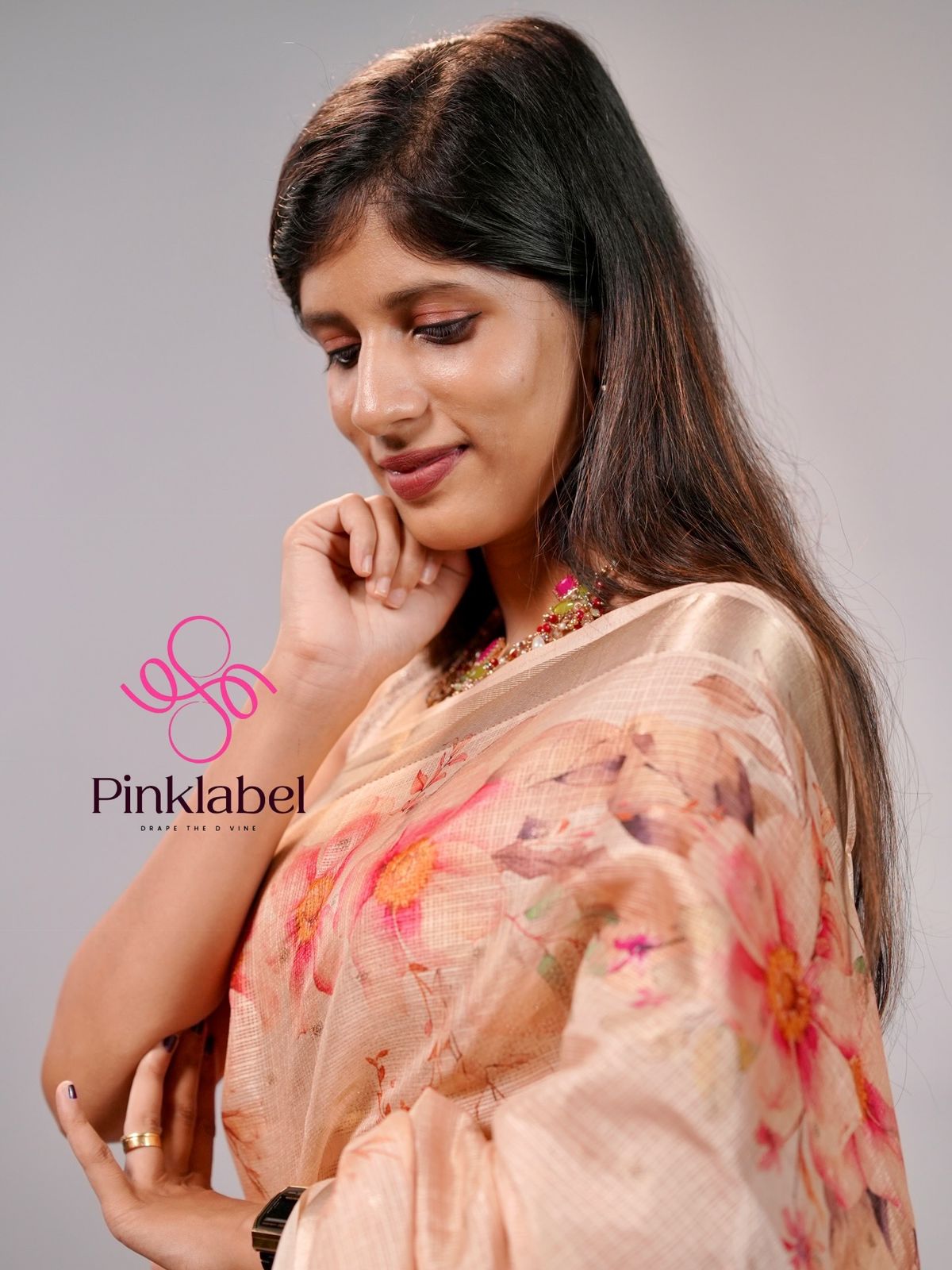 Kota Check Floral Saree