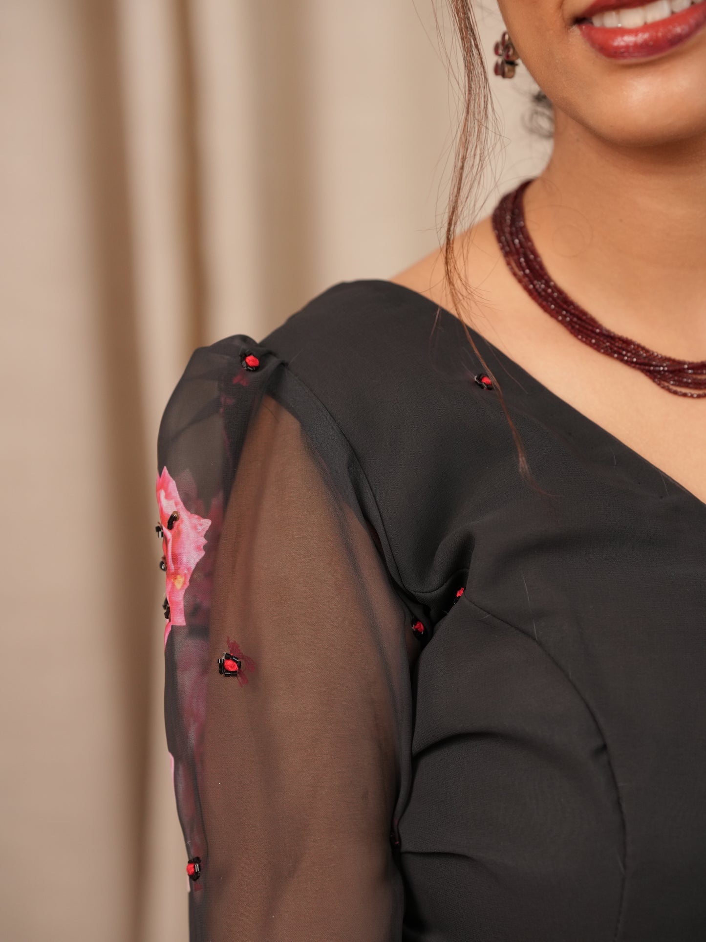 Floral Faux Georgette saree