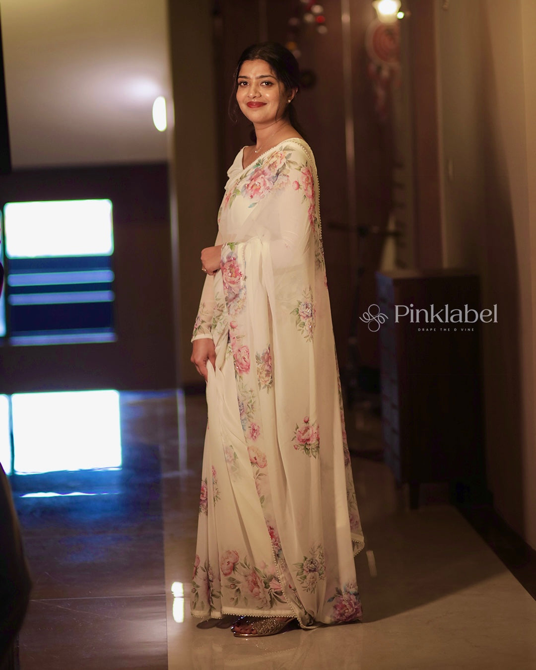 Georgette Handwork Saree with Beaded Border