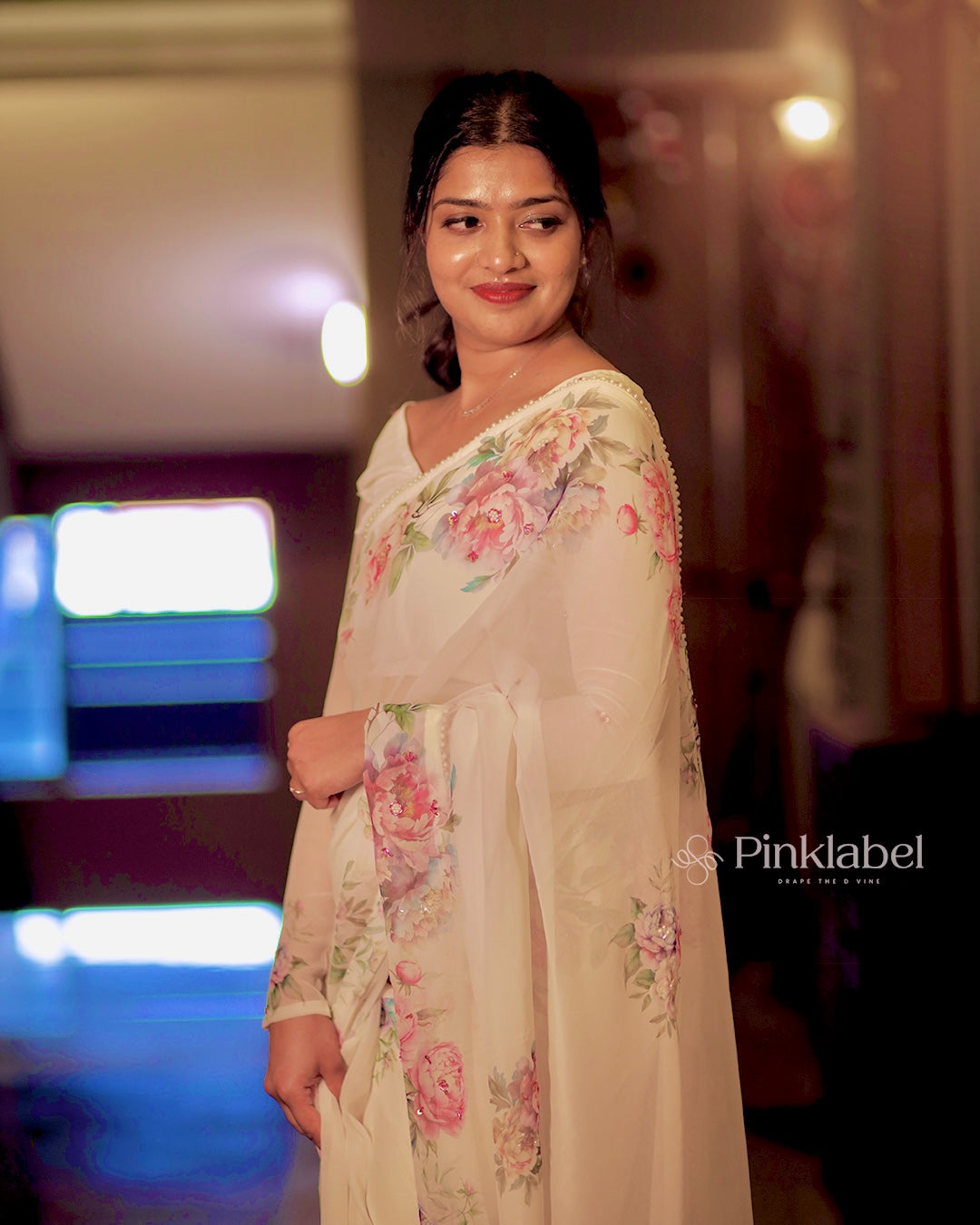 Georgette Handwork Saree with Beaded Border