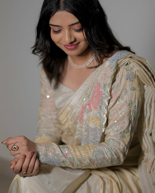 Tissue organza saree