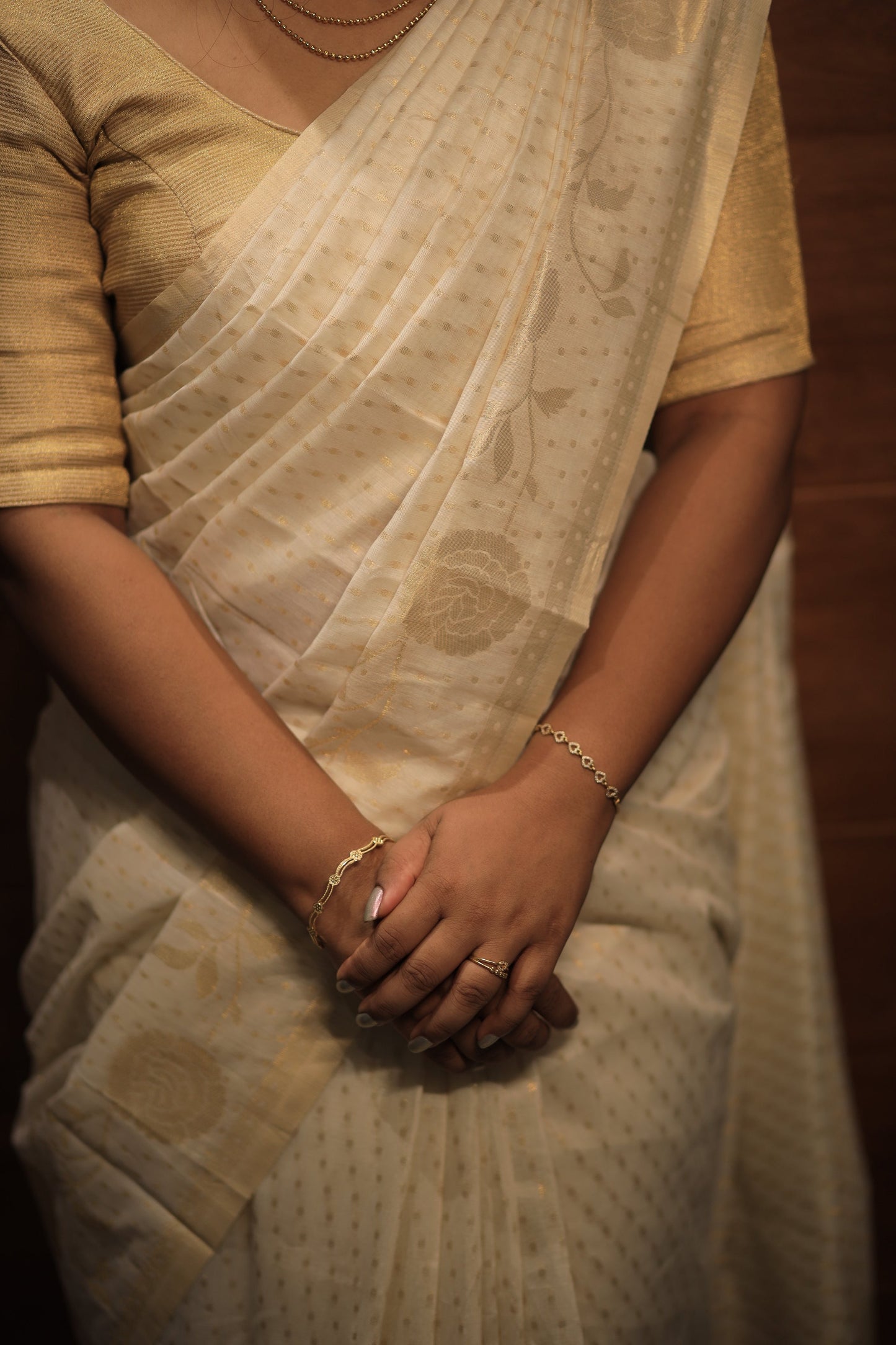 Tissue Saree with Gold Woven Butta