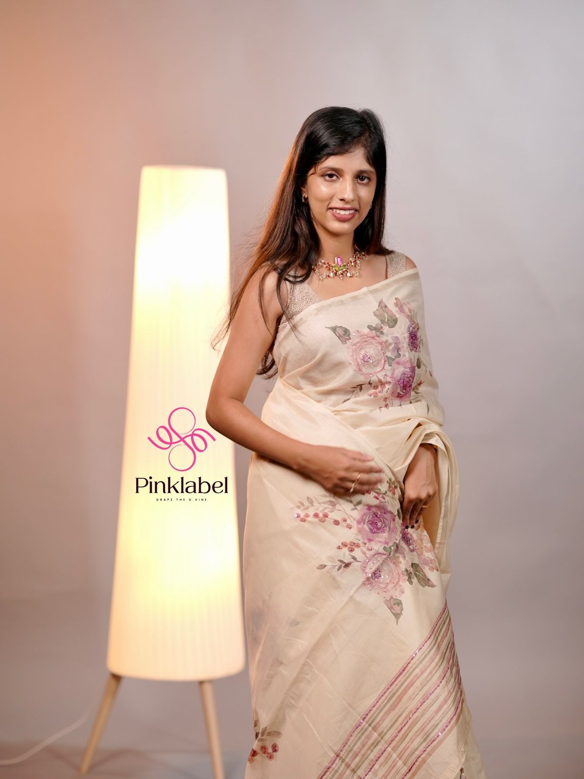 Ivory Bloom Handcrafted Organza Saree