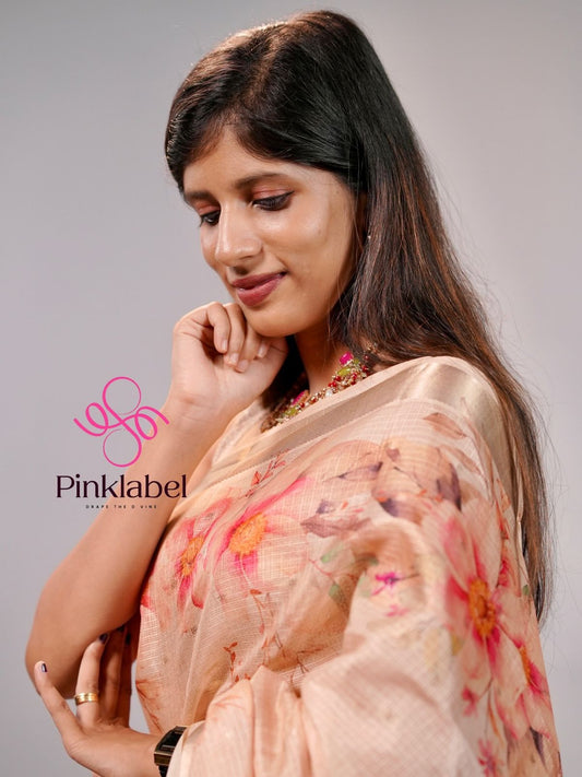 Kota Check Floral Saree