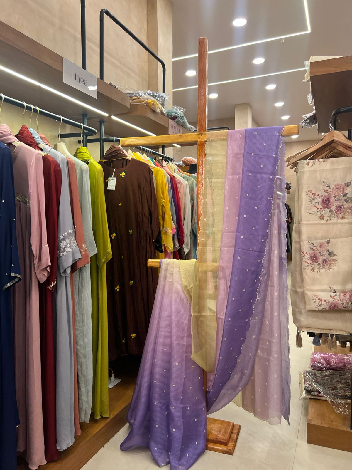 Kota Silk Printed Saree in Triple Shades