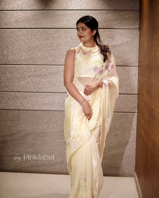 Magic Gold Soft Shimmer Organza Saree