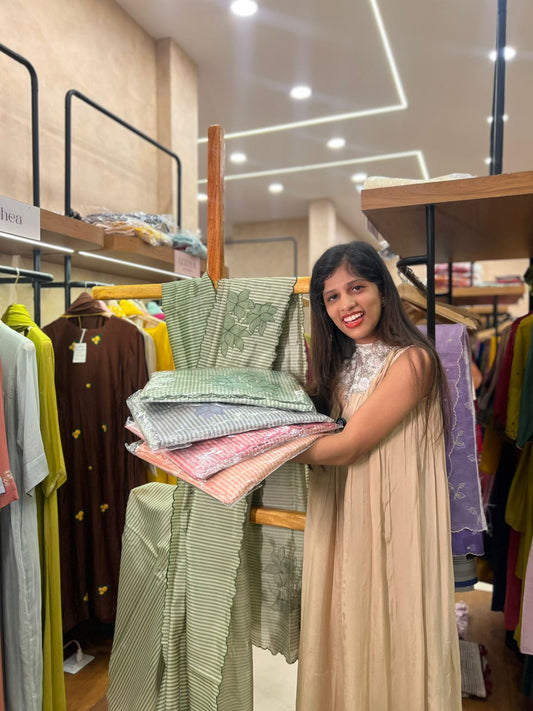 Elegant Semi Tussar Applique Saree Collection