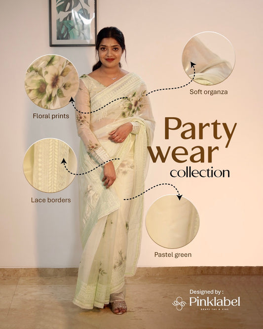 Soft Shimmer Organza Saree Classic
